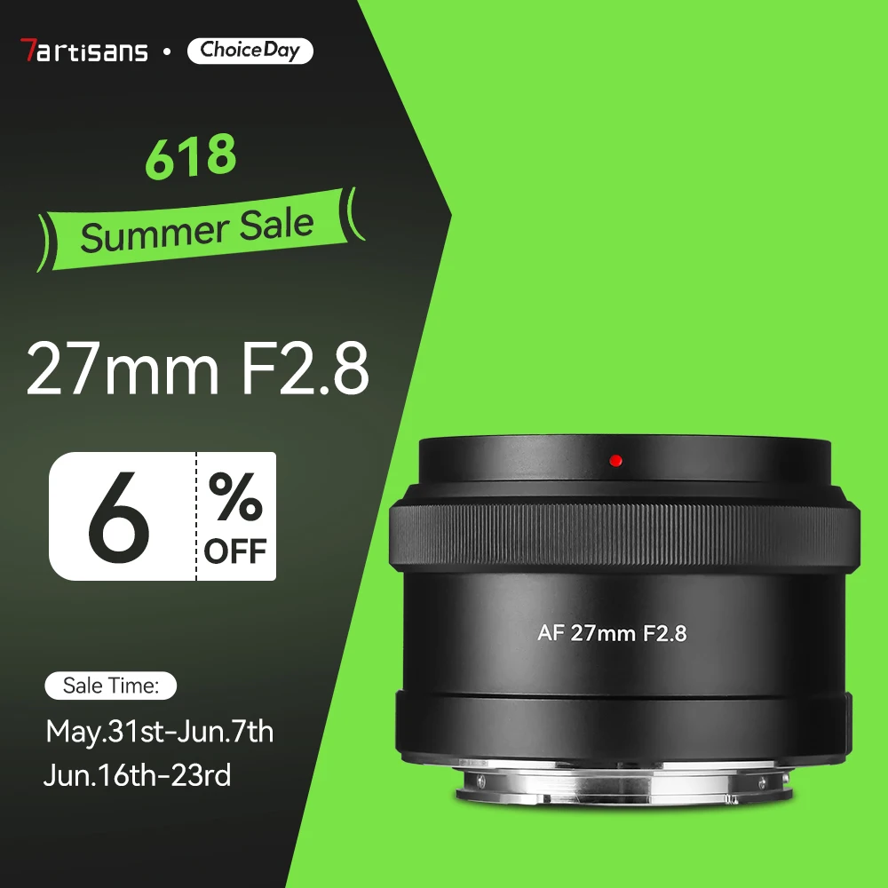 7artisans AF 27MM F2.8 Lente de Enfoque automático, Gran Angular APS-C cámara de Enfoque automático para cámaras de Montaje E A5000 A6600 NEX-3 NEX -3N NEX-7 NEX5 CA7 A7I A7R A7S A7SI A7SII