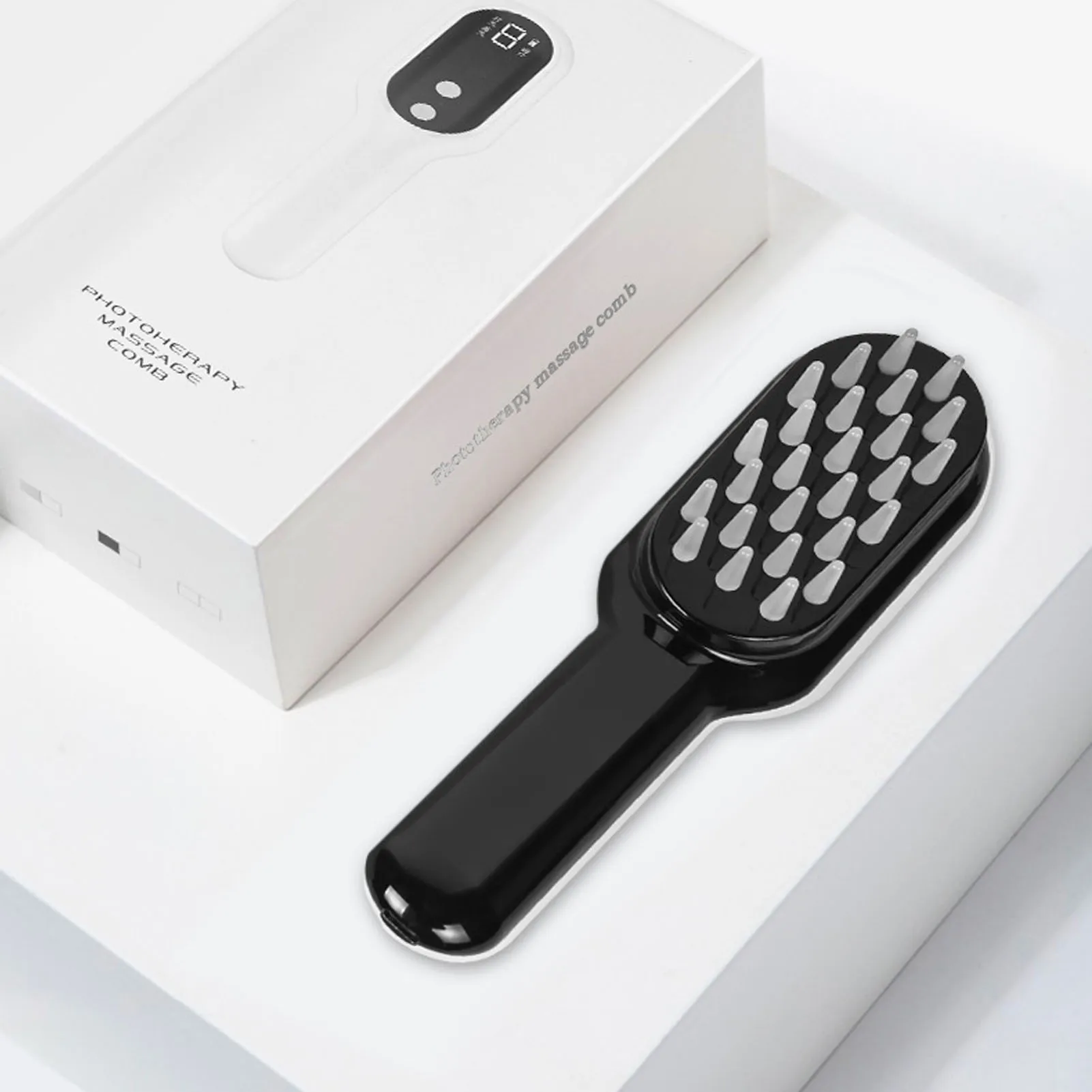 Electric Scalp Massager Laser Comb, 10 Gears Comfortable ABS 400mAh Battery USB Charging 3 Working Modes for Stress Relaxation
