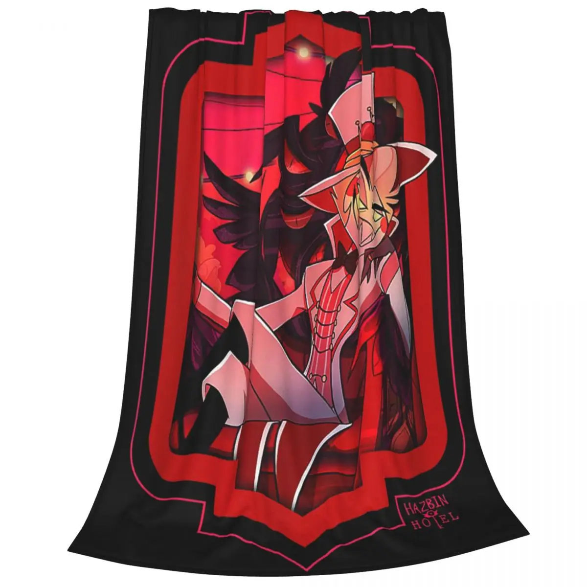 Hazbin Lucifer Cartoon Hotels Blankets Flannel Printed Alastor Action Anime Portable Lightweight Throw Blanket Office Rug Piece 4