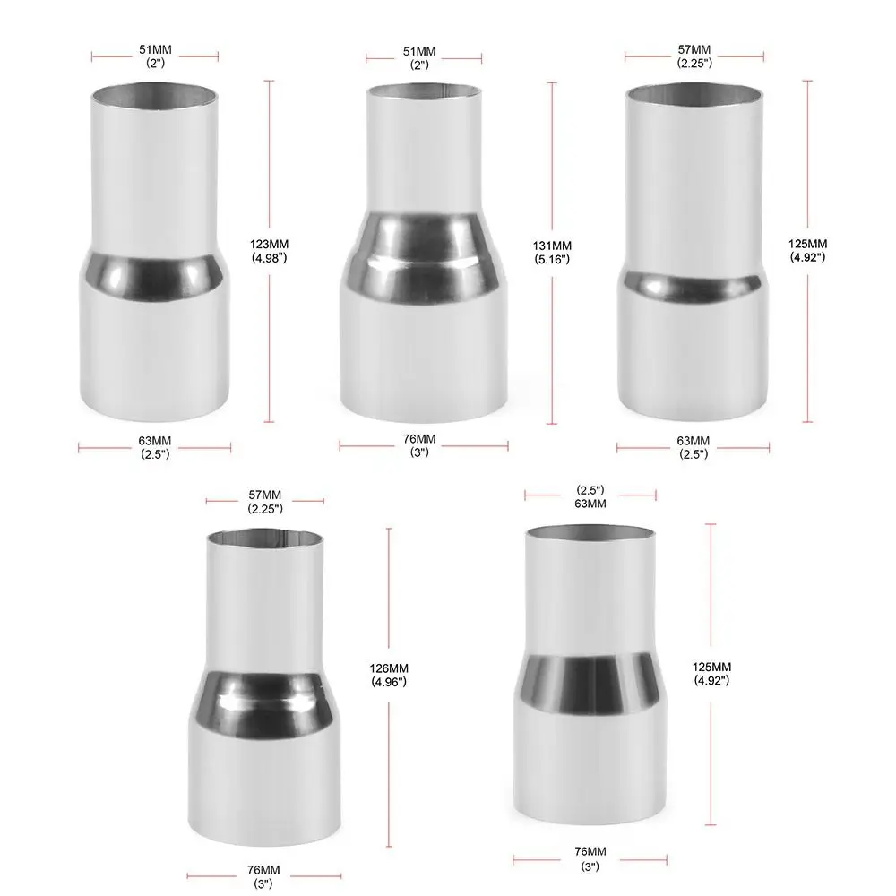 Stainless Steel Automotive Modification Exhaust Pipe Universal Straight Intake Pipe Connector Car Modification Exhaust