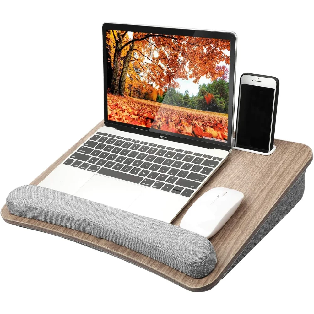 HUANUO Portable Lap Laptop Desk with Pillow Cushion, Fits up to 15.6 inch Laptop, with Anti-Slip Strip & Storage Function high quality elegant luxury velvet jewelry tray display with pillow cushion