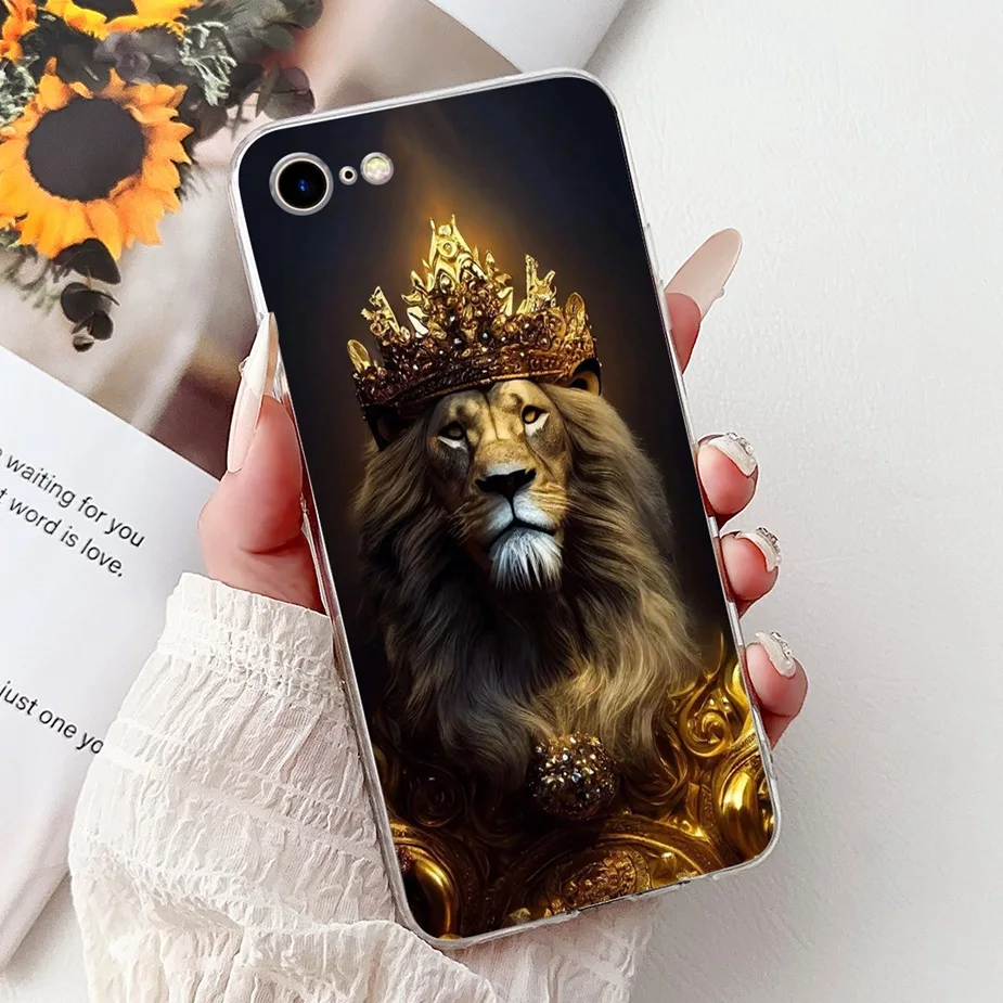 Cute Cat Painted Clear Silicone Soft Slim Phone Case