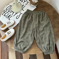 Pantalons pour bébés filles, pantalons entièrement imprimés en velours côtelé, vêtements d'automne pour enfants, Style coréen 4