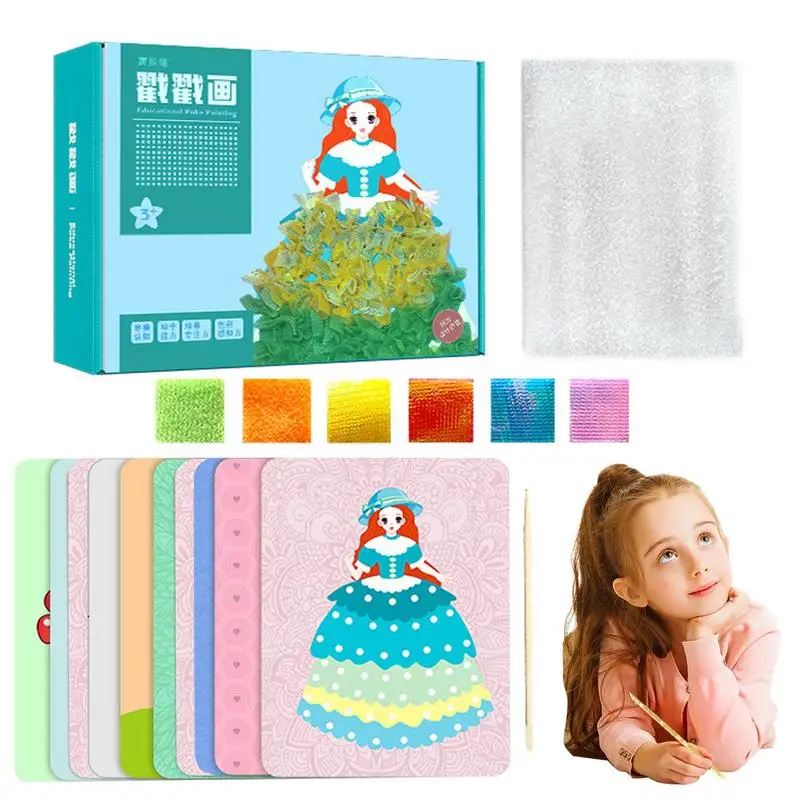 

Sticker Toy Set Sticker DIY Coloring Poke Art Multi Uses Hand-Made Painting Book Set With Hundred Change Dress For Kindergarten