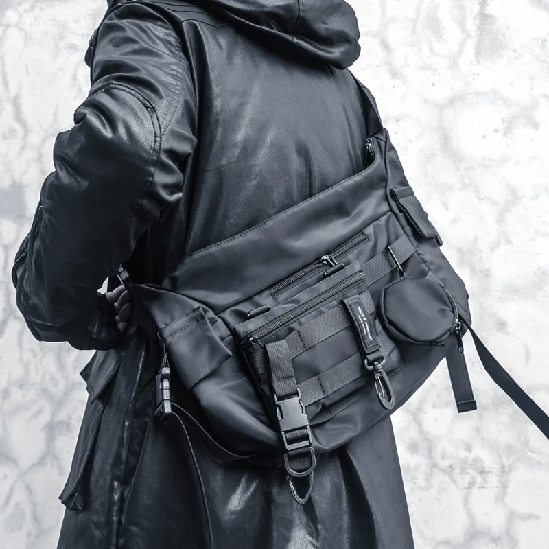Men Messenger Bag Street Trendy Tactical Functional Shoulder Waterproof Bags Hip Hop Streetwear Oxford Bag 3