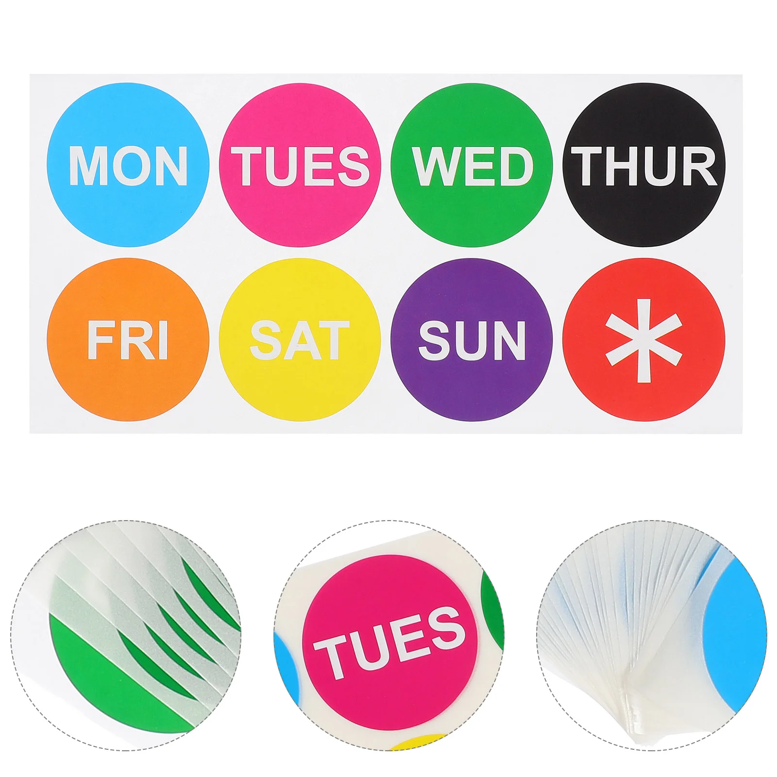 

Day of The Week Stickers Weekday Labels Management Dot Copper Plate Days Tag