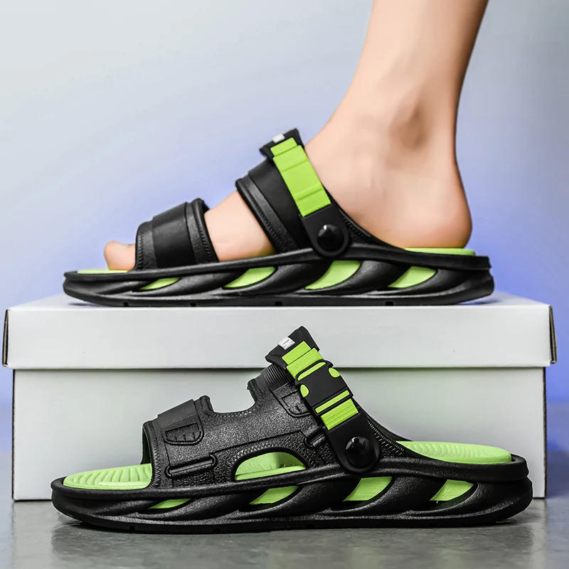 Men's Eva Soles, Casual Non-Slip Slippers, Open Shoes for Indoor and Outdoor Beach Shower, Spring and Summer