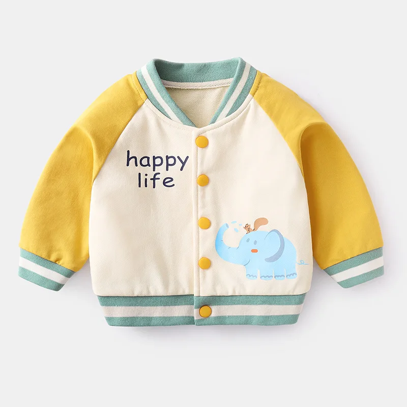 Ins Babys Girl Jacket Spring Autumn Toddler Infant Girls Outerwear Coat Cotton Lion Letter Spliced Newborn Boys Baseball Uniform