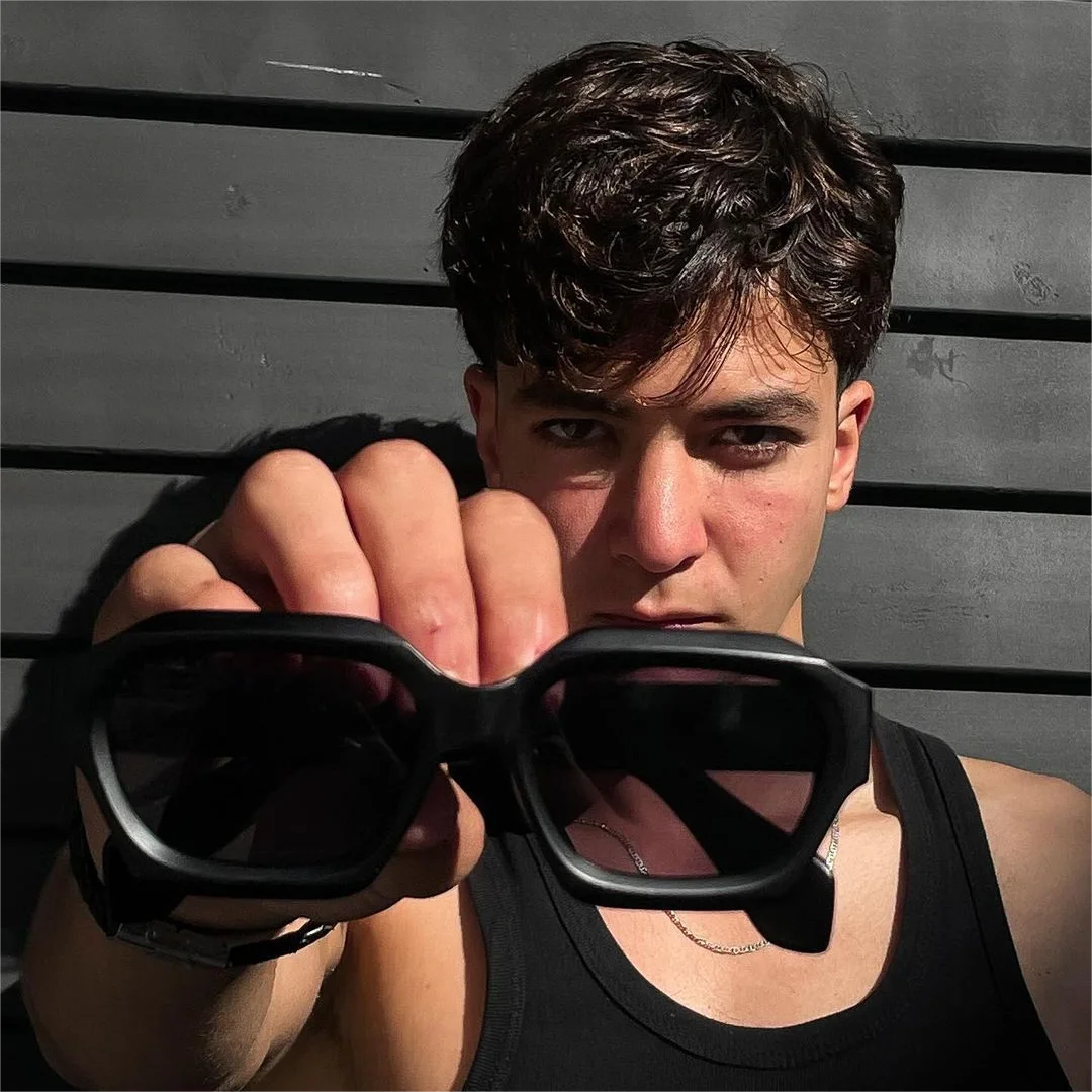 SHEEN KELLY Retro Sunglasses Hexagonal Thick Men Women Trendy