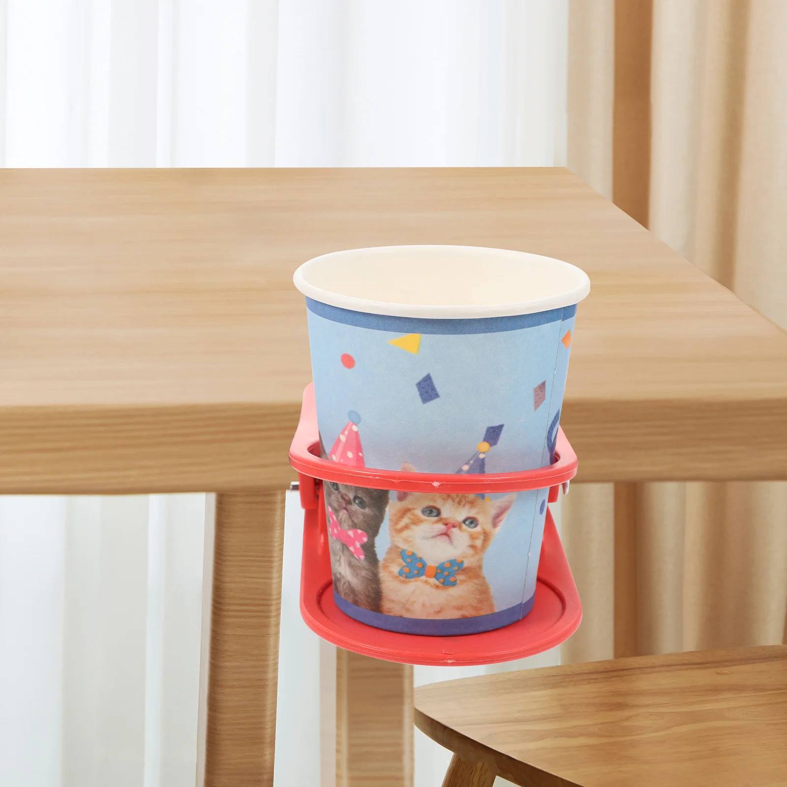 Plastic Clip On Table Cup Holder Clip Clamp (Random Color) Table cup clip cup clamp Cup clip for office