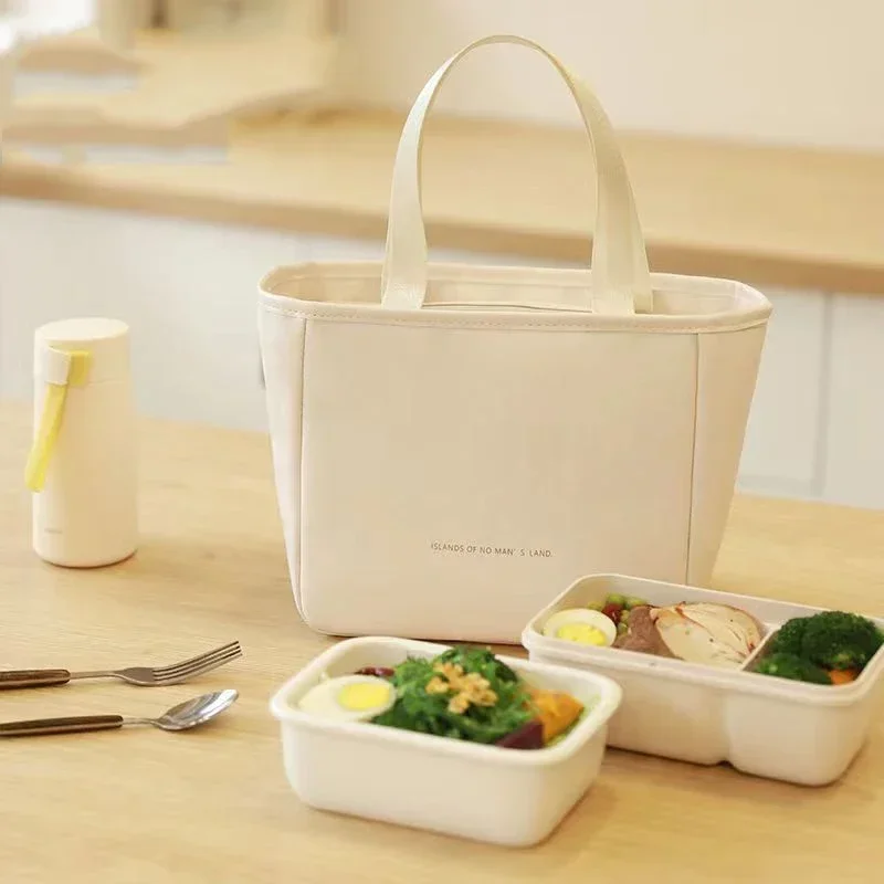 

2024 Fashion Women Tote Lunch Bag Outdoor Picnic Bento Lunchbox Cosmetic Storage Insulation Bag Portable Food Cooler Thermal Bag