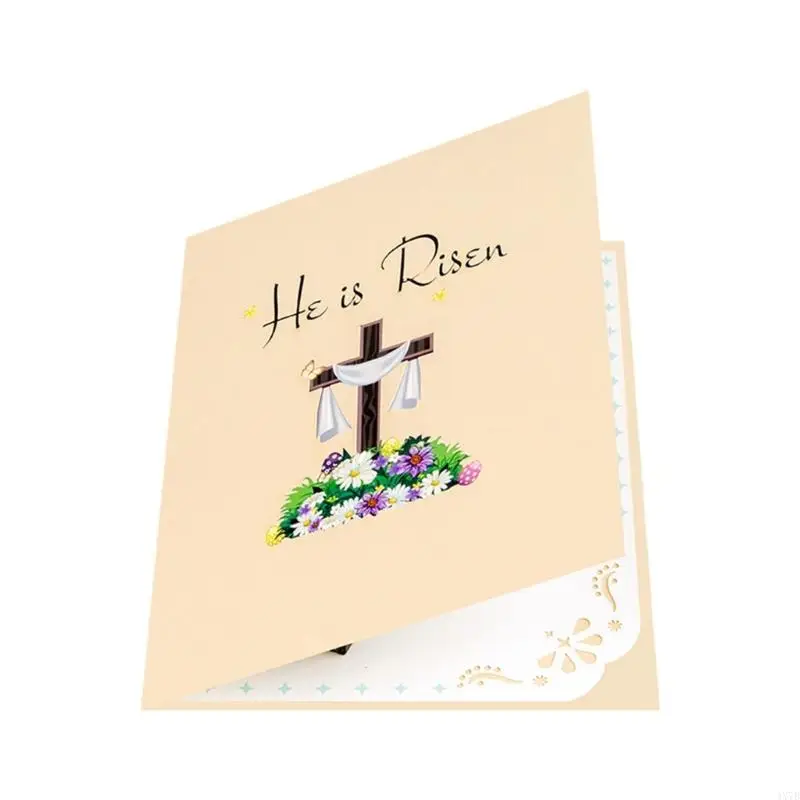 4X7B 3D Resurrection Festival Card with Envelope Greeting Card 6x8 Spring Holiday Greeting for Men Women Family Friend