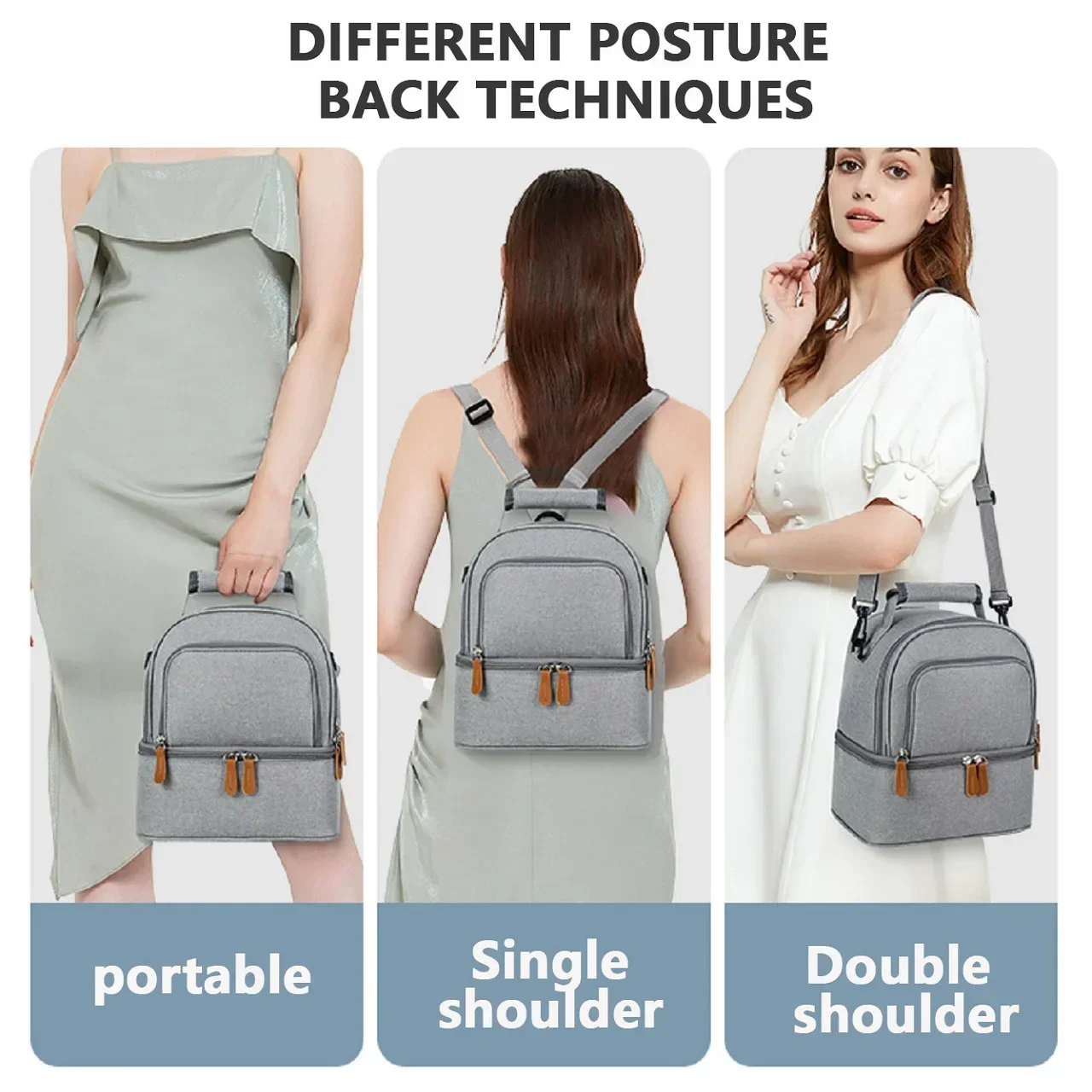 Large capacity portable lunch bag hot picnic school food lunch bag insulation material fresh cooler handbag with bag lunch bag cooler bag