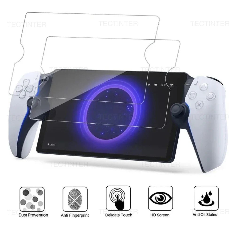 2 Pack Screen Protector Protective Film for Sony PlayStation PS5 Portal Handheld Anti-Scratch Tempered Glass Gaming Accessories 1