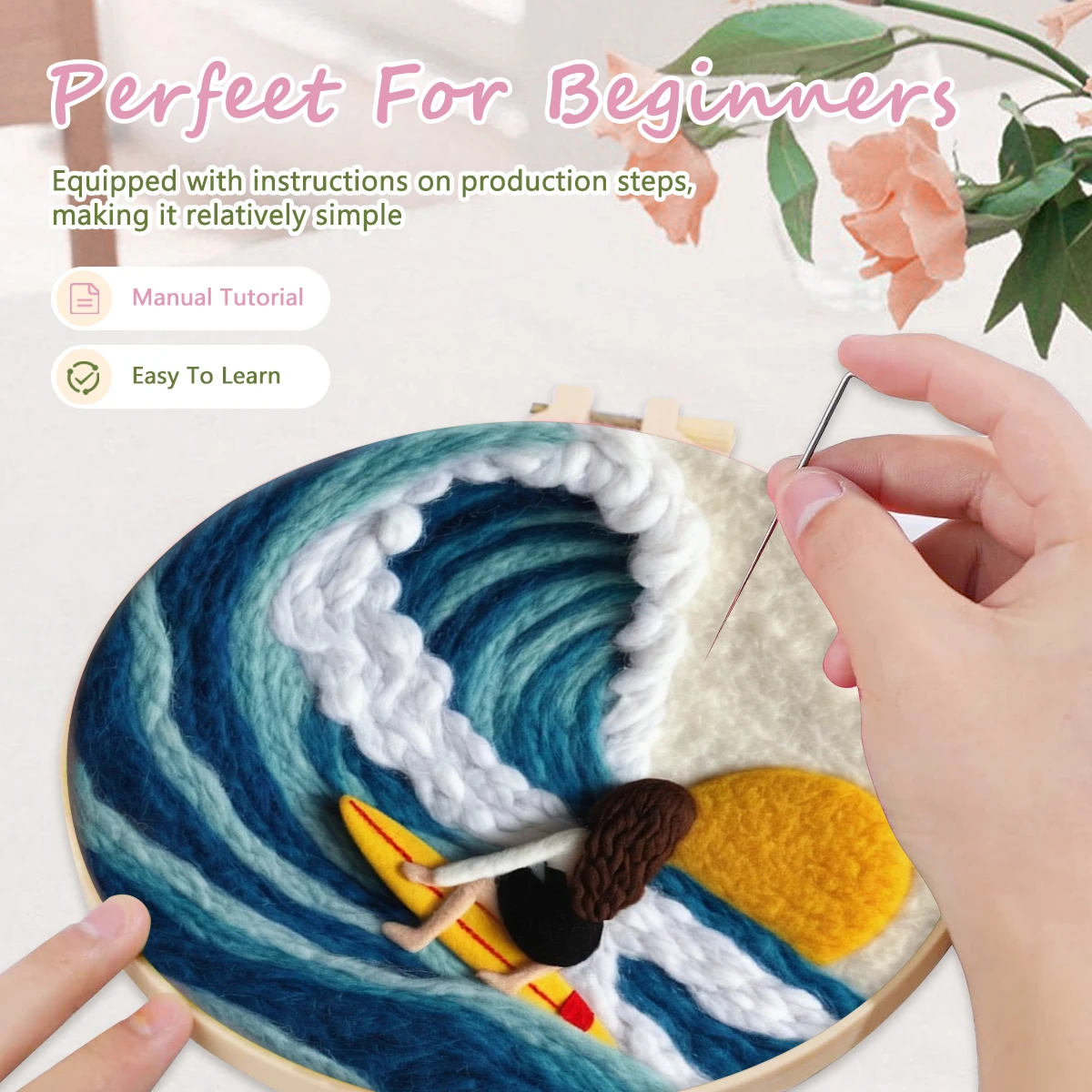 GATYZTORY Needle Felting Painting With Frame Kit For Beginner Cat Animal Handmade Home Decor For Adults Adult DIY Handicraft