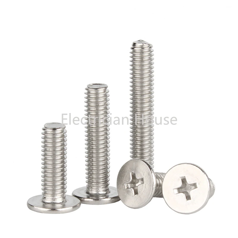 Stainless Steel Screw Cross Phillips CM Ultra Thin Super Low Flat Wafer Head M1.4 M1.6 M2 M2.5 M3 M4 M5 M6 M8 10pcs/lot