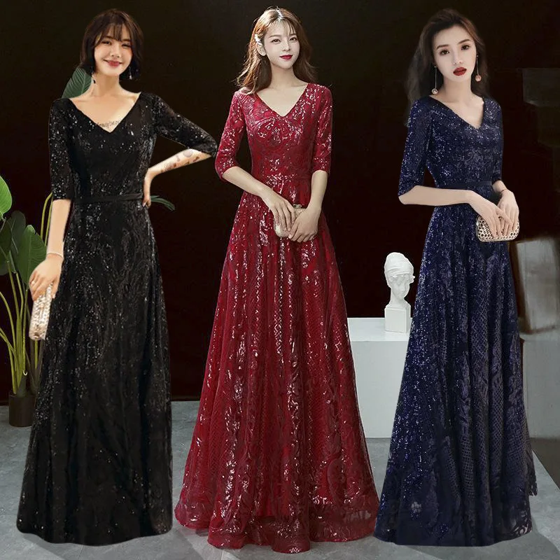 

Изысканные кружевные вечерние платья с V-образным вырезом и открытой спиной, длинное роскошное официальное платье, женские элегантные платья макси для женщин