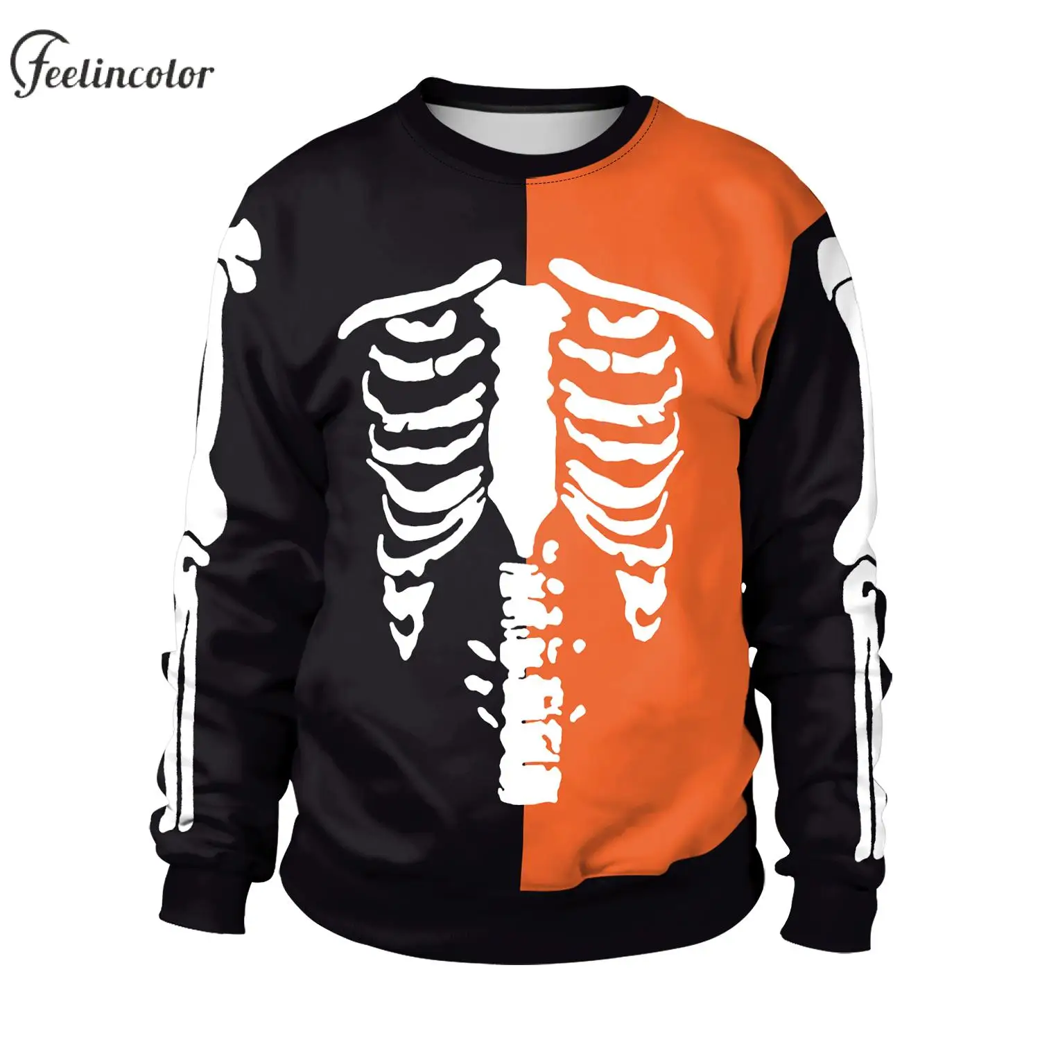 Halloween Women Sweatshirts Autumn Tracksuit Skeleton Pullover Evil Pumpkin Graphic Sweatshirt Gothic Streetwear Female Clothing