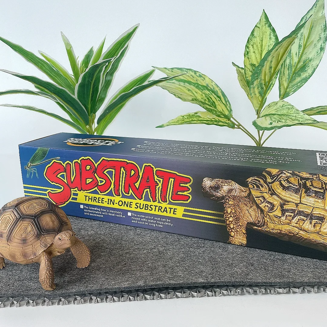 Nomoypet 60*40cm Reptile Box Bottom Pad Waterproof Moisturizing Breeding Box Mat 3-in-1 Substrate Tortoise Terrarium Liner