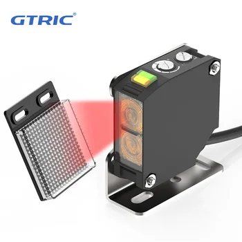 GTRIC 광전 센서 E3JK-RR12, 역반사, 24-240V, DC/AC 범용 릴레이 출력, 사각형 광 광전 스위치