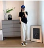 M-3XL Maternity Summer Trousers Solid Color Drawstring Waist Ankle-length Pants Loose Casual Pregnant Woman Capris with Pockets 4