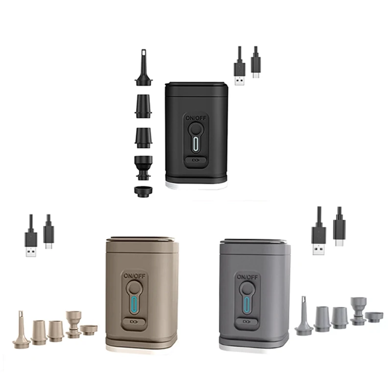 

Электрический воздушный насос с подсветкой, беспроводной компрессор с USB-зарядкой, дефлятор для отдыха на природе и походов