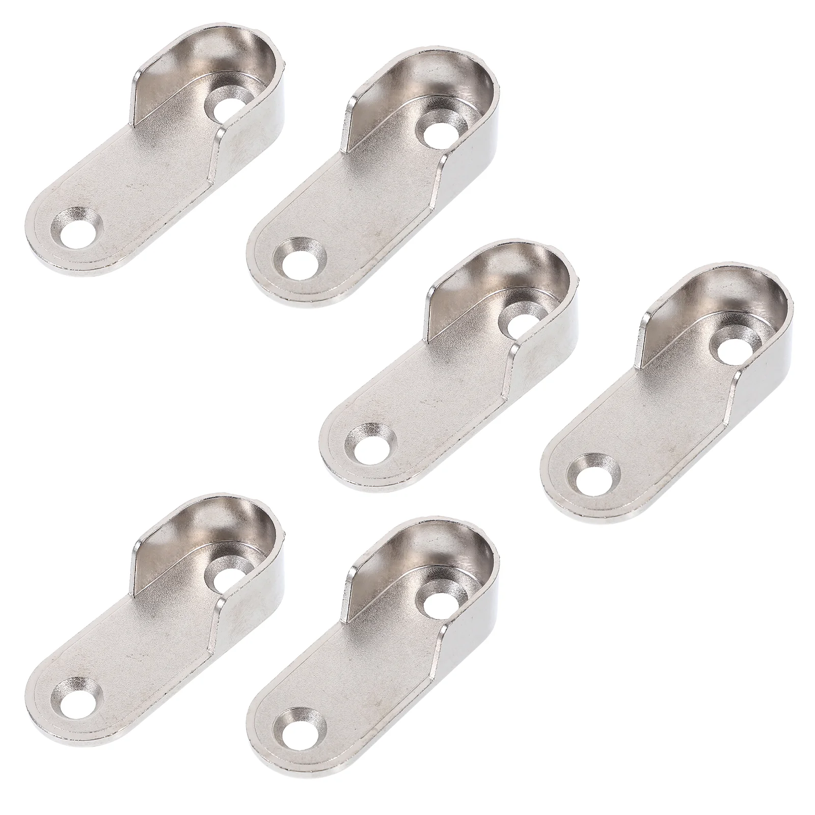6 Pcs Closet Pole Socket Shower Rod Holders Curtain Bracket for Wall End Supports Furniture Galvanized
