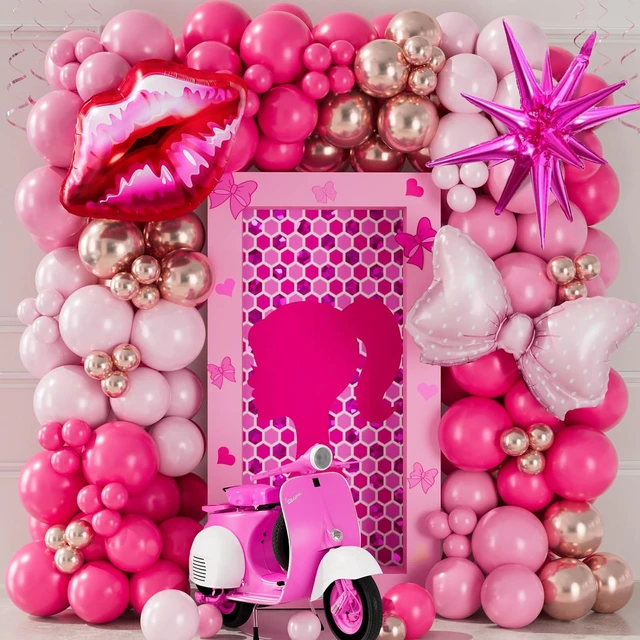 Sleepover Pajama Party Decorations for Girls and Women, Backdrop, Hot Pink  Balloon, Garland Kit, Night Party Supplies - AliExpress