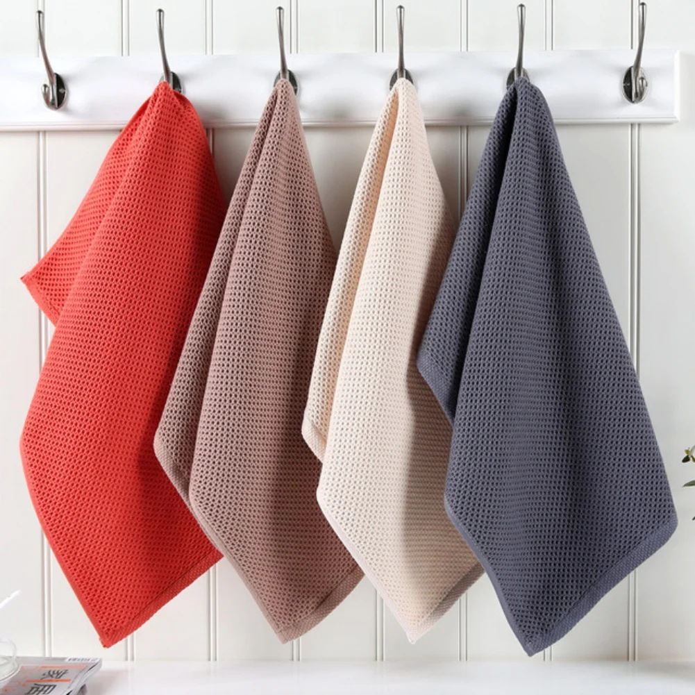 

35*75cm Cotton Dishcloth Honeycomb Towel Ultra Soft Absorbent Hand Towel Wash Cloth Household Kitchen Cleaning Cloth Tool