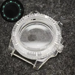 Luminous Green Earth Dial Transparent Watch Case - 40mm Sub Style Set (Full scale)