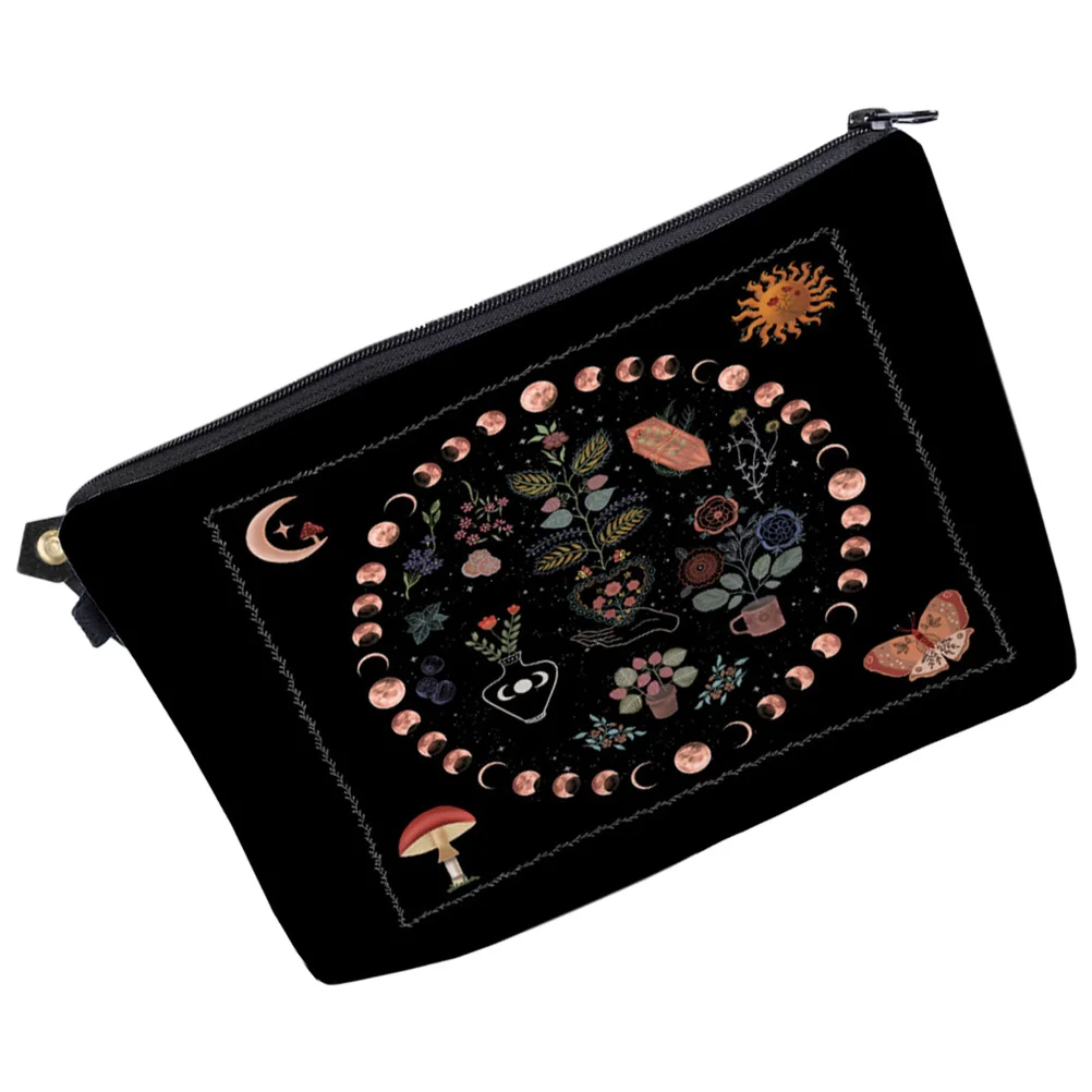 

Travel Toiletry Bag Moon Phase Flower Makeup Bag Portable Makeup Bag Women Makeup Bag