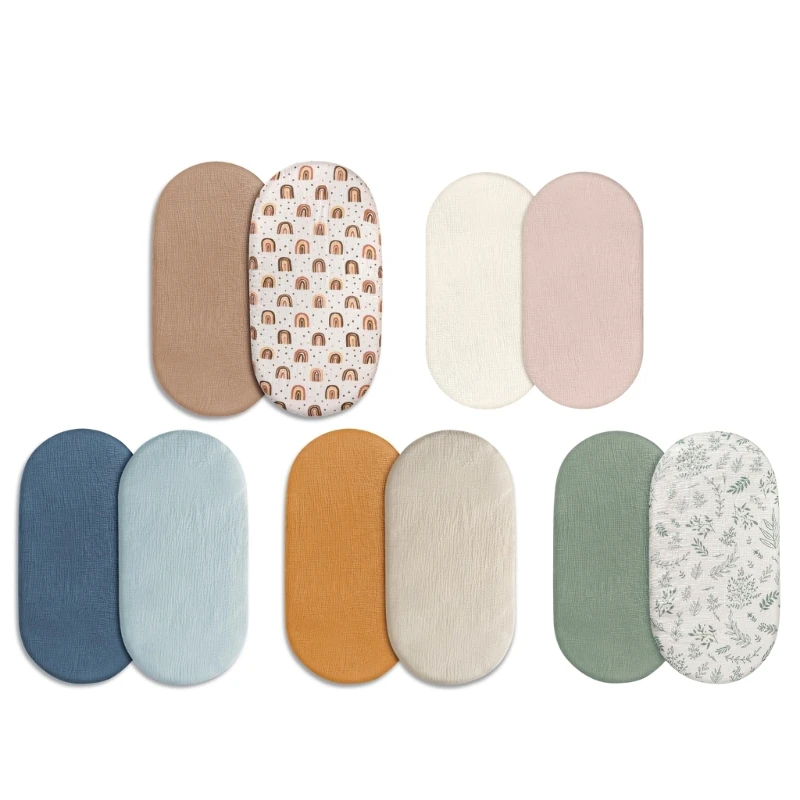 Set of 2pcs Comfortable Baby Fitted Sheets Changing Mat Cover Crib Protectors 066B