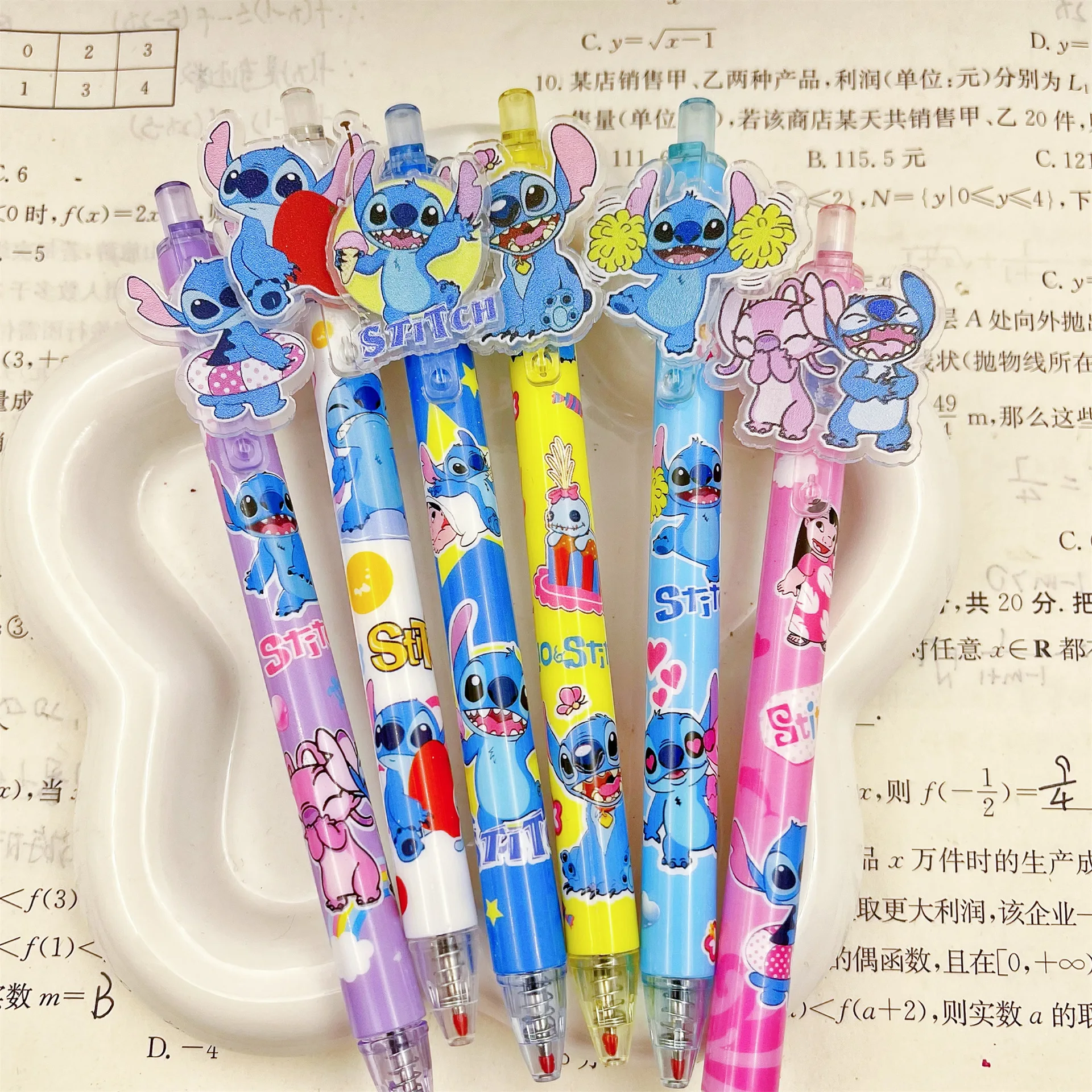 Gel Pens Disney Stitch 12/24/48pcs 0.5mm Black