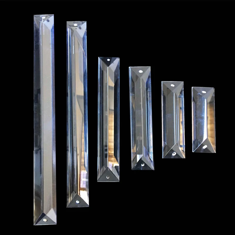 Chandelier Crystal Drops 1pcs K9 Glass Hanging Parts Crystal Chandelier Prism Drop Pendant One Or Two Holes For Lighting Parts Lamp Decor
