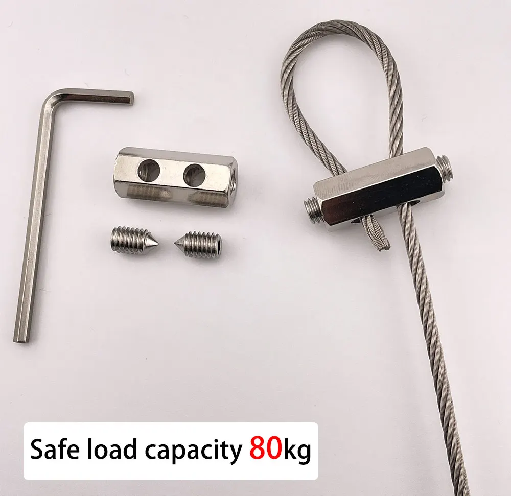 1-20 Stück für 4mm verstellbare Hoch leistungs befestigung, Stahldraht seil klemme, Kabel klemme, Metall klemme, Schlingen befestigung, Sechs kant schlüssel senden. – Detail 3