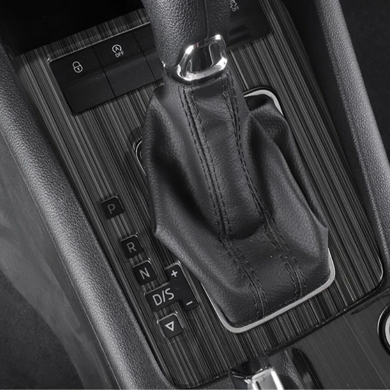 Stainless Steel Car Gear Shift Panel Cover Replacements Interior Mouldings For Skoda Octavia/RS 2015-2019 Auto Sticker - 2