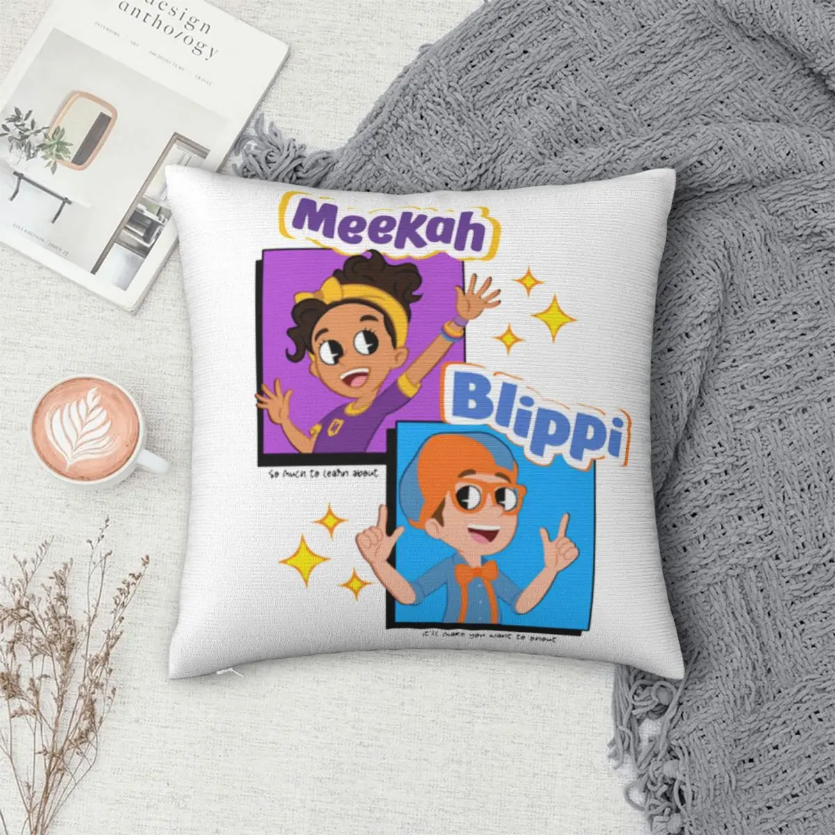 Meekah And Blippi Square Pillowcase Pillow Cover Cushion Zip Decorative Comfort Throw Pillow for Home Sofa 6