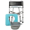 Factory cheapest hospital adult elderly disabled foldable portable toilet commode shower chair 4