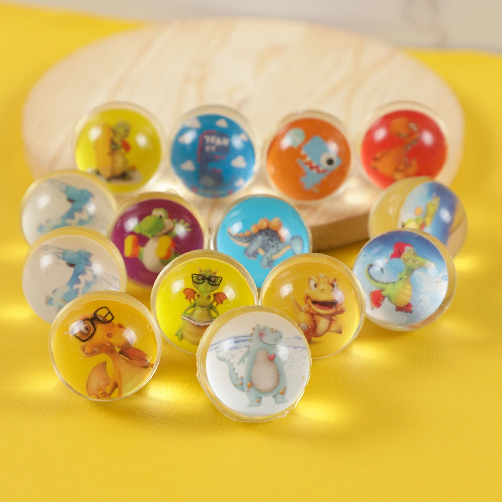 10Pcs Cartoon Dinosaur Bouncy Ball Outdoor Sports Toys for Children's Birthday Party Favors Pinata Fillers Goodie Bags