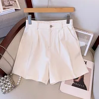 150Kg Plus Size Women's Hip 150 Summer High Waisted Loose Casual Wide Leg Shorts Black White Khaki 4XL 5XL 6XL 7XL 8XL 9XL - Image 5