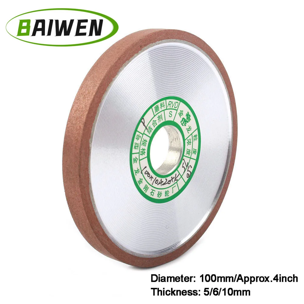 1 piece 100mm Flat Diamond Abrasive Grinding Wheel for Alloy Steel Ceramic Glass Jade CBN Grinding #150/240/320/400