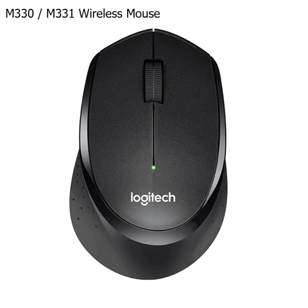 로지텍 M330 인체공학적 컨투어 무선 무소음 마우스, 편안한 그립 디자인, 조용한 클릭, 사무실/가정용 PC 컴퓨터 액세서리