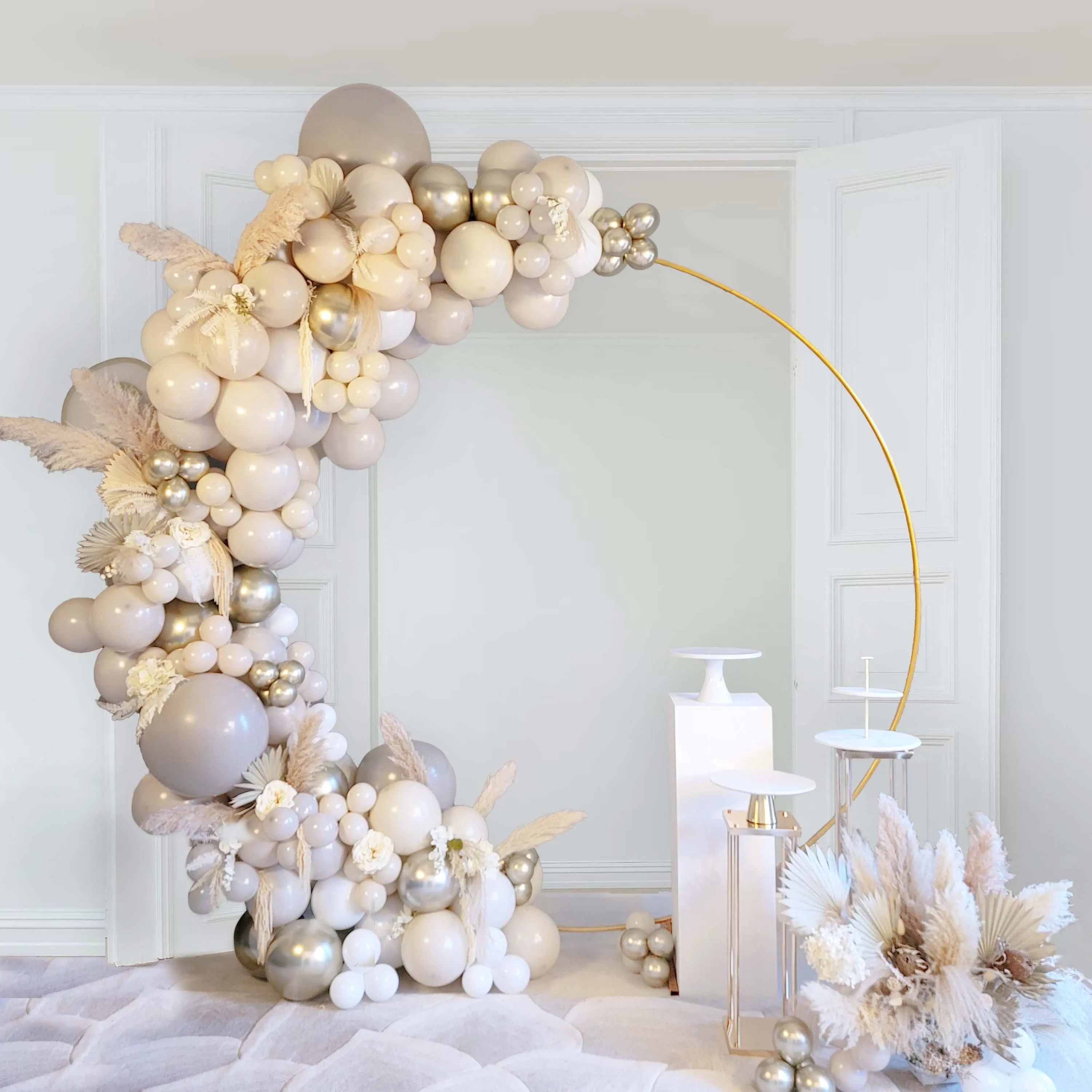 Kit de arco de guirnalda de globos, color blanco y Beige, bohemio, boda,  fiesta de cumpleaños, globo de látex gris, suministros de decoración para  fiesta de bienvenida de bebé y boda - AliExpress, image size:3000x3000