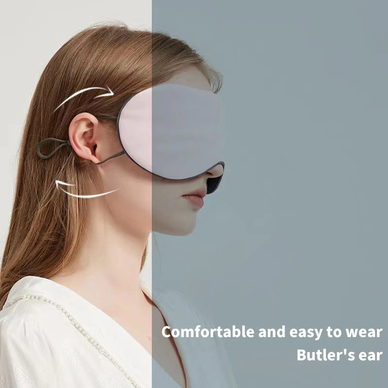 1pc Double-Sided Warm And Cool Feeling Sleep Eyeshade Blindfold Adjustable Strap Travel Blackout Eyemask Bicolor Unisex Eyepatch 3
