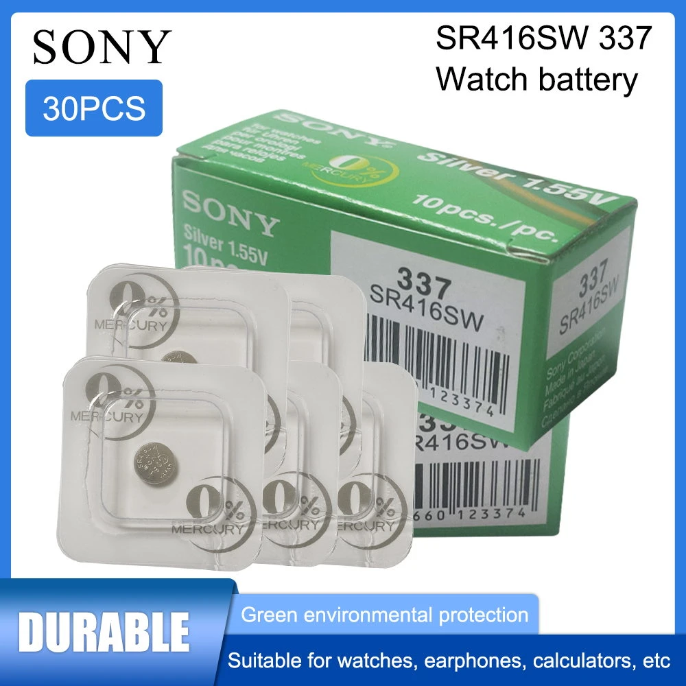 lithium coin 30PCS For Sony New LONG LASTING 1.55V 337 SR416SW 623 D337 V337 SP337 Watch Silver Oxide Battery Button Coin Cell MADE IN JAPAN canon battery