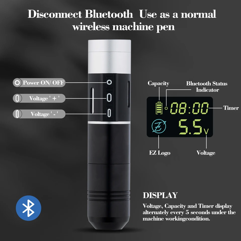 EZ P2 マルチタッチ Bluetooth ワイヤレスバッテリー タトゥーマシン