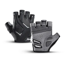 Summer Shock-Absorbing Breathable Cycling Gloves - Black Liquid Silicone Sports Fitness - XL (A0028-BK)