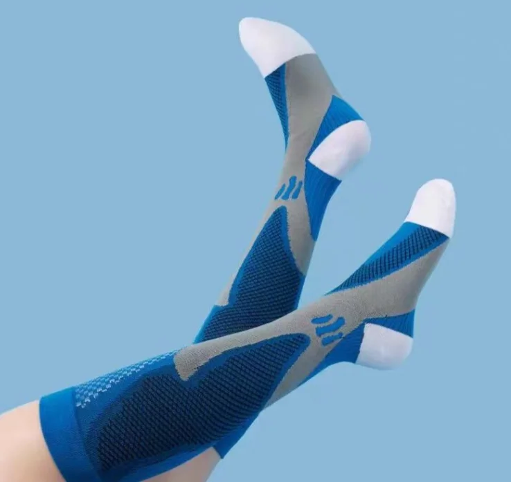 Professional sports calf compression running marathon fitness cycling basketball skipping rope pressure socks long tube_voghion.com