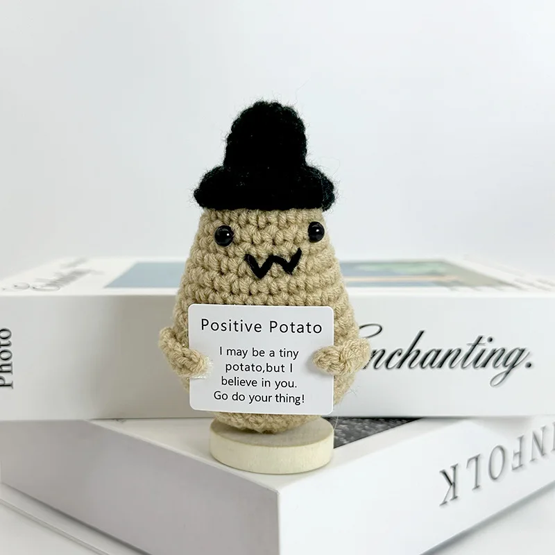 thumbnail image 2 of Positive Emotional Support Crochet Cow, Funny Handmade 2 of 9
