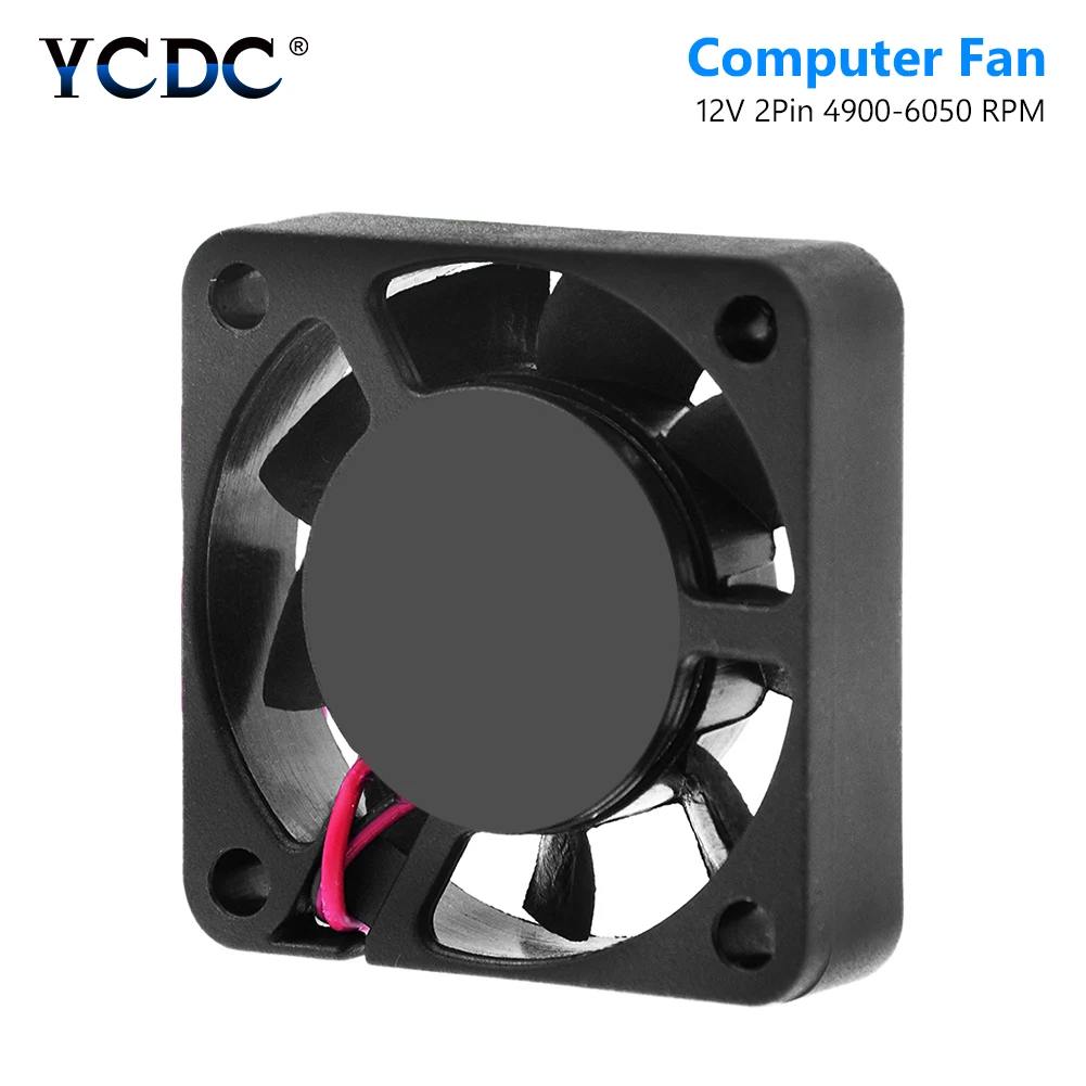 Cooling Fan 40mm 2 Pin PC Fan 40x40mm 2 Pin Black Desktop CPU Heatsink Cooler Cooling Fan DC 12V 4010 Model